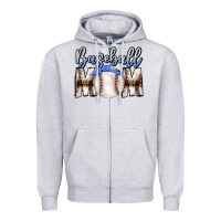 Heather Grey Baseball Mom Zipper Hoodie - CowhideDigitalArt
