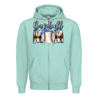 Seafoam Baseball Mom Zipper Hoodie - CowhideDigitalArt