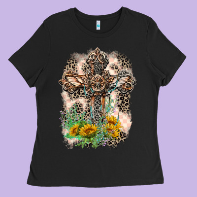 Western With Crosses Ladies Tee Designed By Lillyallendesigns