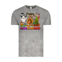 Cloud Rock Happy Hallothanksmas with ghost turkey and tree Vintage Tee - texasbilliewilder