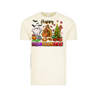 Vintage Arctic Happy Hallothanksmas with ghost turkey and tree Vintage Tee - texasbilliewilder