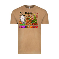 Happy Hallothanksmas With Ghost Turkey And Tree Vintage Tee | Teevron