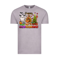 Vintage Zinc Happy Hallothanksmas with ghost turkey and tree Vintage Tee - texasbilliewilder