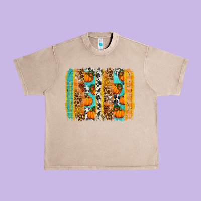 Fall Pumpkin Brushstrokes Urban Heavy Tee Designed By Nancycooperartshop