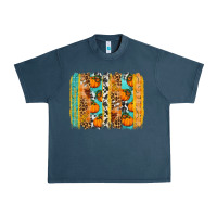 Midnight Navy Fall Pumpkin brushstrokes Urban Heavy Tee - NancyCooperArtShop