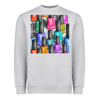 Heather Grey colorful nail polish seamless pattern bbs Heavyweight Sweatshirt - BundleAndBundleShop