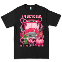 Black in october we wear pink halloween school bus Premium Tee - LillyAllenDesigns
