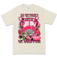 Bone in october we wear pink halloween school bus Premium Tee - LillyAllenDesigns