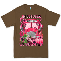 Cacao in october we wear pink halloween school bus Premium Tee - LillyAllenDesigns