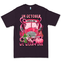 Plum in october we wear pink halloween school bus Premium Tee - LillyAllenDesigns