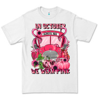 White in october we wear pink halloween school bus Premium Tee - LillyAllenDesigns
