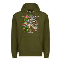 Army Green sorta merry sorta scary chest Premium Hoodie - FaDigitalArtStudio