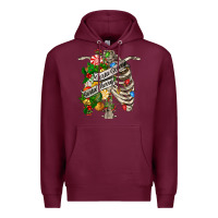 Burgundy sorta merry sorta scary chest Premium Hoodie - FaDigitalArtStudio