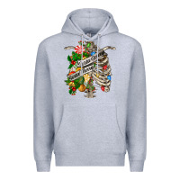 Heather Grey sorta merry sorta scary chest Premium Hoodie - FaDigitalArtStudio