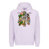 Lilac sorta merry sorta scary chest Premium Hoodie - FaDigitalArtStudio
