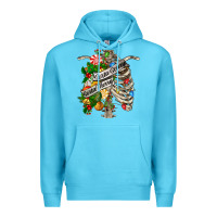 Ocean Blue sorta merry sorta scary chest Premium Hoodie - FaDigitalArtStudio