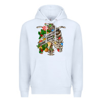 White sorta merry sorta scary chest Premium Hoodie - FaDigitalArtStudio