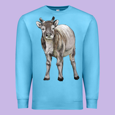 Reindeer Fawn Deer Premium Sweatshirt Designed By Lillyallendesigns