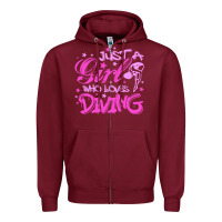 Burgundy funny springboard diving quote diver gift for love girl Zipper Hoodie - lanVoArt