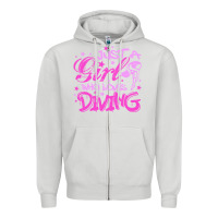 Dove Grey funny springboard diving quote diver gift for love girl Zipper Hoodie - lanVoArt