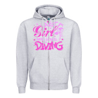 Heather Grey funny springboard diving quote diver gift for love girl Zipper Hoodie - lanVoArt