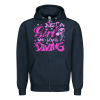 Navy funny springboard diving quote diver gift for love girl Zipper Hoodie - lanVoArt