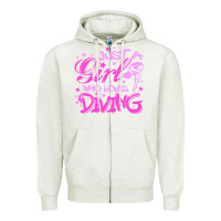 Oatmeal Heather funny springboard diving quote diver gift for love girl Zipper Hoodie - lanVoArt