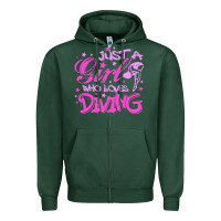 Sports Green funny springboard diving quote diver gift for love girl Zipper Hoodie - lanVoArt