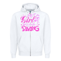 White funny springboard diving quote diver gift for love girl Zipper Hoodie - lanVoArt