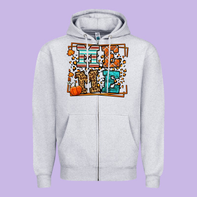 Fall Autumn Leopard Meme Zipper Hoodie Designed By Lillyallendesigns