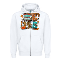 White Fall Autumn Leopard Meme Zipper Hoodie - LillyAllenDesigns