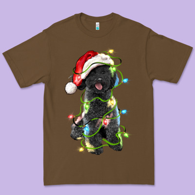 Christmas Black Poodles Dog Premium Tee Designed By Lillyallendesigns