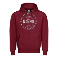 Burgundy Graphic 365 Nonno The Legend Grandpa Men Funny Gift Zipper Hoodie - lanVoArt