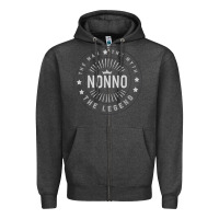 Charcoal Heather Graphic 365 Nonno The Legend Grandpa Men Funny Gift Zipper Hoodie - lanVoArt