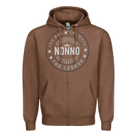 Chestnut Graphic 365 Nonno The Legend Grandpa Men Funny Gift Zipper Hoodie - lanVoArt
