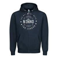 Navy Graphic 365 Nonno The Legend Grandpa Men Funny Gift Zipper Hoodie - lanVoArt