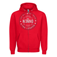 Red Graphic 365 Nonno The Legend Grandpa Men Funny Gift Zipper Hoodie - lanVoArt