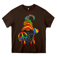 Chocolate Brown LGBTQ+ Pride Gnome With Candy Heavy Core Tee - BundleAndBundleShop