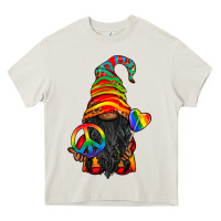 Cream LGBTQ+ Pride Gnome With Candy Heavy Core Tee - BundleAndBundleShop