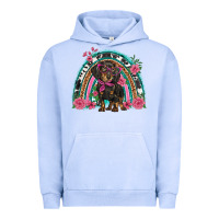 Pigment Grape Ice dachshund dog pink  floral rainbow Urban Hoodie - BarkalooDesign