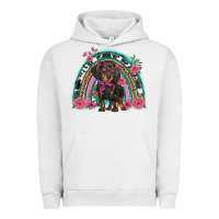 Pigment Lunar Rock dachshund dog pink  floral rainbow Urban Hoodie - BarkalooDesign