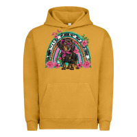 Pigment Peanut Butter dachshund dog pink  floral rainbow Urban Hoodie - BarkalooDesign