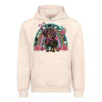 Sandshell dachshund dog pink  floral rainbow Urban Hoodie - BarkalooDesign