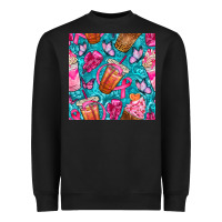 Black breast cancer coffee cups with butterfly seamless pattern bbs Heavyweight Sweatshirt - BundleAndBundleShop