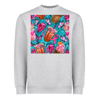 Heather Grey breast cancer coffee cups with butterfly seamless pattern bbs Heavyweight Sweatshirt - BundleAndBundleShop