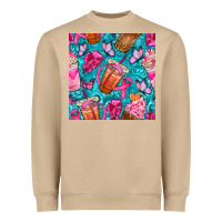 Mushroom breast cancer coffee cups with butterfly seamless pattern bbs Heavyweight Sweatshirt - BundleAndBundleShop