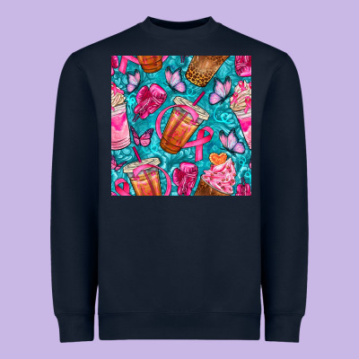 Breast Cancer Coffee Cups With Butterfly Seamless Pattern Bbs Heavyweight Sweatshirt Designed By Bundleandbundleshop