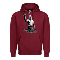 Burgundy techno viking Zipper Hoodie - lanVoArt