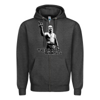 Charcoal Heather techno viking Zipper Hoodie - lanVoArt