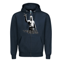 Navy techno viking Zipper Hoodie - lanVoArt